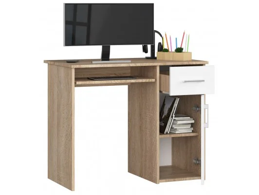 Zobacz BIURKO PIN DĄB SONOMA / BIAŁY BIURKO PIN DĄB SONOMA / BIAŁY