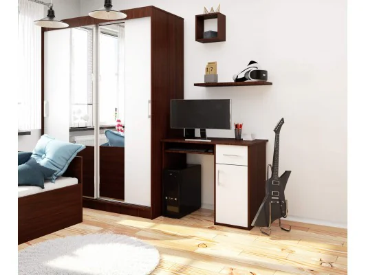 BIURKO PIN WENGE / BIAŁE