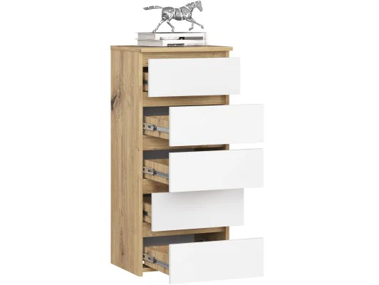 KOMODA CL5 PK DĄB ARTISAN / BIAŁA