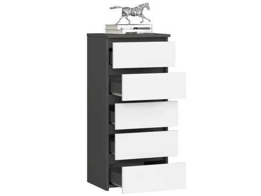 KOMODA CL5 GRAFIT SZARY / BIAŁA