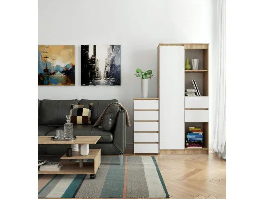 KOMODA CL5 PK DĄB SONOMA / BIAŁA