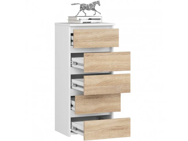 KOMODA CL5 PK BIAŁA / DĄB SONOMA