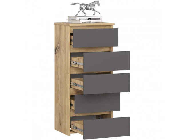 KOMODA CL5 PK DĄB ARTISAN / SZARA