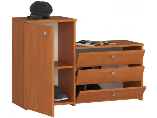 Szafka na buty S16 z komodą 3 uchylne drzwiczki - olcha
