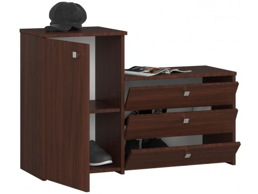 Zobacz Szafka na buty S16 z komodą 3 uchylne drzwiczki - wenge Szafka na buty S16 z komodą 3 uchylne drzwiczki - wenge