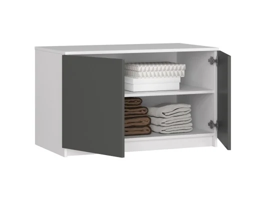 Zobacz Nadstawka na szafę S 90 cm - biała-grafit szary - 2 drzwi Nadstawka na szafę S 90 cm - biała-grafit szary - 2 drzwi