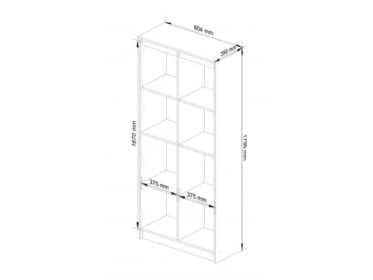 REGAŁ BIUROWY R 80 cm CLP 8 PÓŁEK BIAŁY