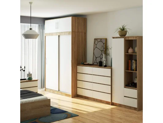 NADSTAWKA DO SZAFY S150 DĄB SONOMA / BIAŁA