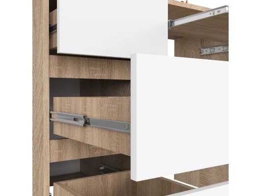 BIURKO KOMPUTEROWE A-6 90 cm LEWE PK SONOMA / BIAŁE