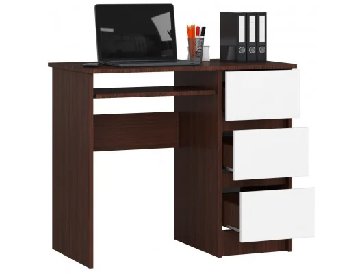 BIURKO A-6 CLP WENGE - BIAŁE PRAWOSTRONNE