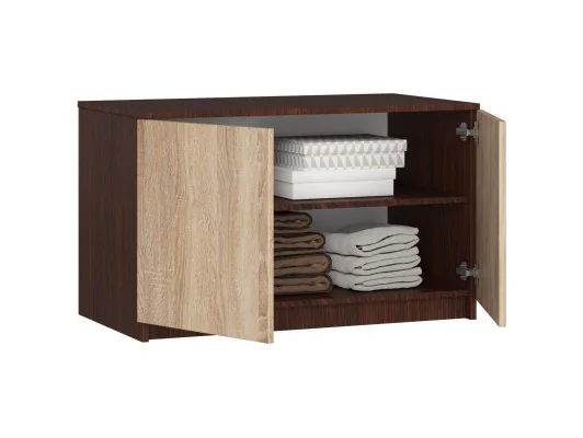 Nadstawka na szafę S 90 cm - wenge-dąb sonoma - 2 drzwi