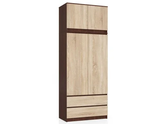 Nadstawka na szafę S 90 cm - wenge-dąb sonoma - 2 drzwi