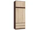 Nadstawka na szafę S 90 cm - wenge-dąb sonoma - 2 drzwi
