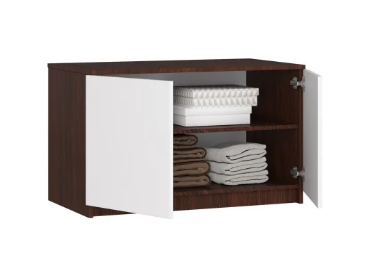 Nadstawka na szafę S 90 cm - wenge-biała - 2 drzwi