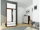 Nadstawka na szafę S 90 cm - wenge-biała - 2 drzwi