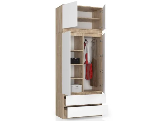 NADSTAWKA DO SZAFY S90 2D 2SZ CLP SONOMA / BIAŁA