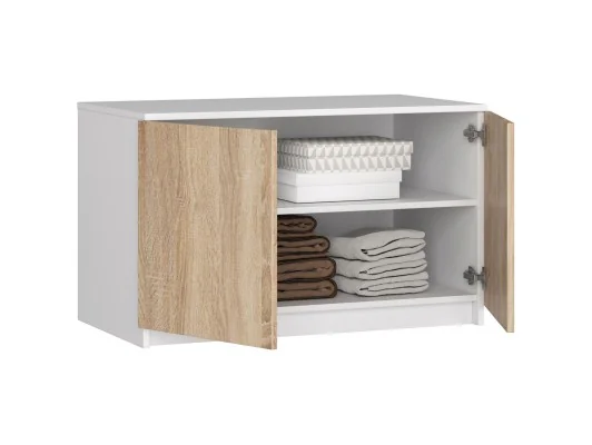 Zobacz Nadstawka na szafę S 90 cm - biała-dąb sonoma - 2 drzwi Nadstawka na szafę S 90 cm - biała-dąb sonoma - 2 drzwi