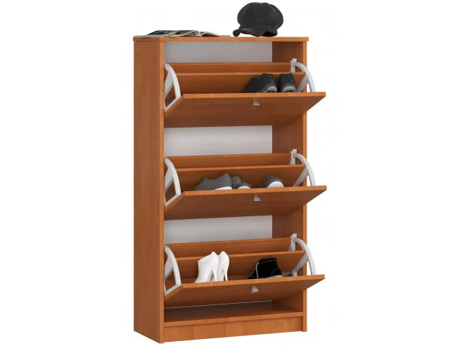 Szafka na buty 3 uchylne drzwiczki 60 cm - olcha