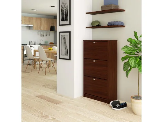 Szafka na buty 3 uchylne drzwiczki 60 cm - wenge
