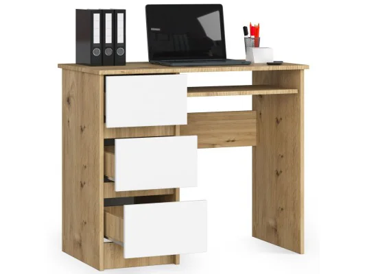Zobacz BIURKO A-6 CLP DĄB ARTISAN / BIAŁE LEWOSTRONNE BIURKO A-6 CLP DĄB ARTISAN / BIAŁE LEWOSTRONNE
