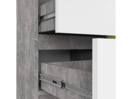 KOMODA K80 JERRY 1D 3SZ PK BETON / BIAŁA