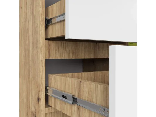 KOMODA K80 JERRY 1D 3SZ PK DĄB ARTISAN / BIAŁA