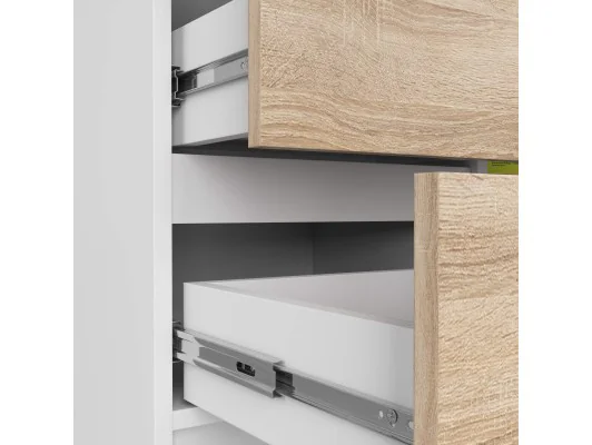 KOMODA K80 JERRY 1D 3SZ PK BIAŁA / DĄB SONOMA