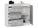 KOMODA K80 JERRY 1D 3SZ PK BIAŁA / BETON