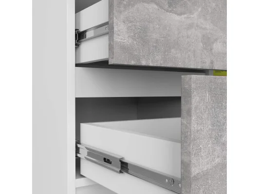 KOMODA K80 JERRY 1D 3SZ PK BIAŁA / BETON