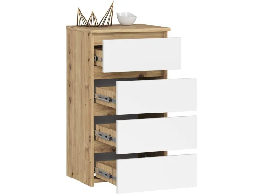 KOMODA CL4 PK DĄB ARTISAN / BIAŁA