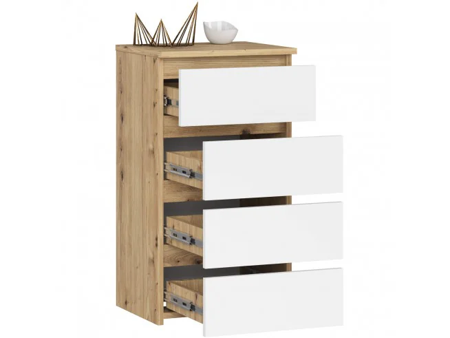KOMODA CL4 PK DĄB ARTISAN / BIAŁA