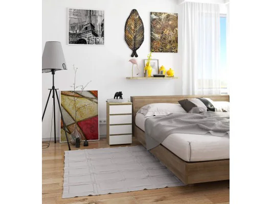 KOMODA CL4 PK DĄB ARTISAN / BIAŁA