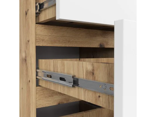 KOMODA CL4 PK DĄB ARTISAN / BIAŁA