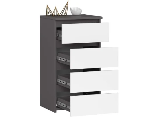 KOMODA CL4 PK GRAFIT SZARY / BIAŁA