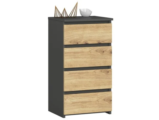 KOMODA CL4 PK GRAFIT SZARY / DĄB ARTISAN
