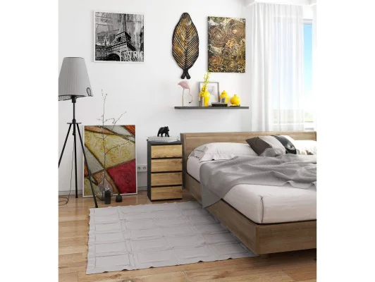 KOMODA CL4 PK GRAFIT SZARY / DĄB ARTISAN