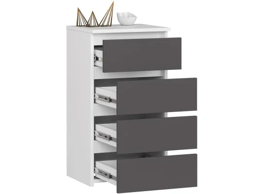 Zobacz KOMODA CL4 PK BIAŁA / SZARA KOMODA CL4 PK BIAŁA / SZARA