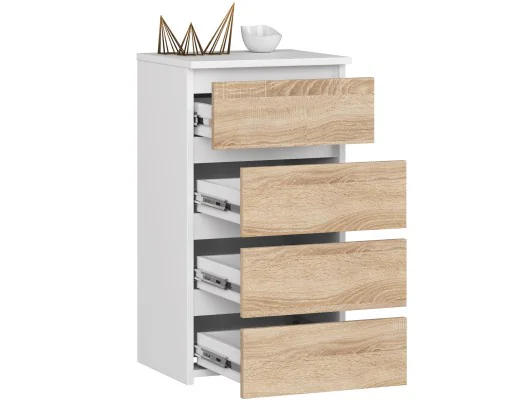KOMODA CL4 PK BIAŁA / DĄB SONOMA