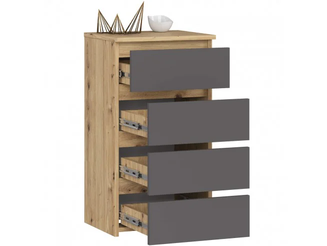 KOMODA CL4 PK DĄB ARTISAN / SZARA