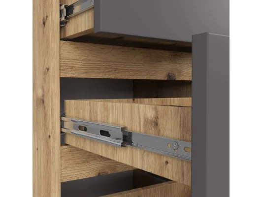 KOMODA CL4 PK DĄB ARTISAN / SZARA