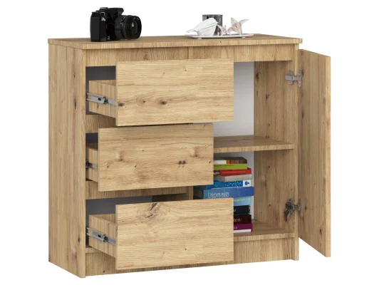 KOMODA K80 JERRY 1D 3SZ PK DĄB ARTISAN