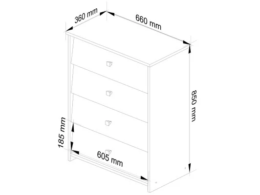 Szafka na buty RUBIN 4 uchylne drzwiczki 66 cm - olcha