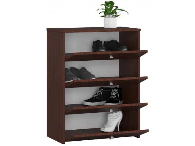 Szafka na buty RUBIN 4 uchylne drzwiczki 66 cm - wenge