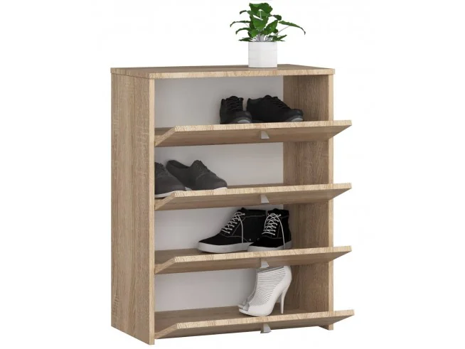 Szafka na buty RUBIN 4 uchylne drzwiczki 66 cm - dąb sonoma