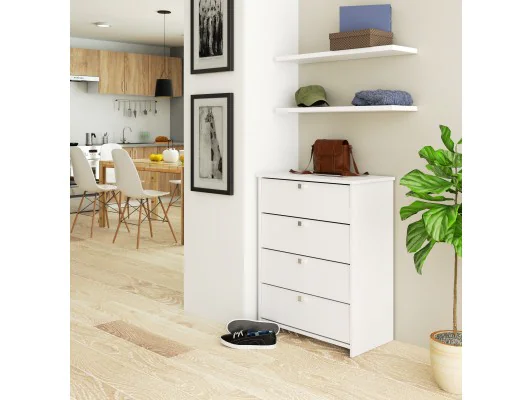 Szafka na buty RUBIN 4 uchylne drzwiczki 66 cm - biała