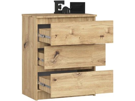 KOMODA K60 3SZ CLP PK DĄB ARTISAN