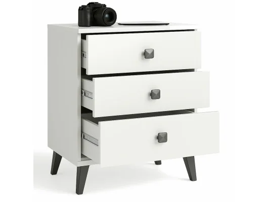 Zobacz KOMODA MOBI K-03 BIAŁY CZARNY KOMODA MOBI K-03 BIAŁY CZARNY