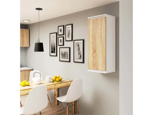 SZAFKA WISZĄCA - WITRYNA W40 CLP BIAŁA / SONOMA