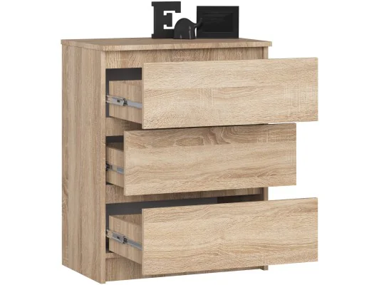 Zobacz KOMODA K60 3SZ CLP PK DĄB SONOMA KOMODA K60 3SZ CLP PK DĄB SONOMA