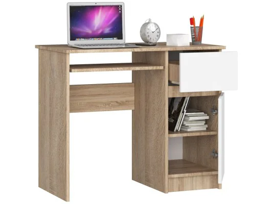 Zobacz BIURKO KOMPUTEROWE PIKSEL SONOMA / BIAŁE - PRAWE BIURKO KOMPUTEROWE PIKSEL SONOMA / BIAŁE - PRAWE